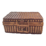 Picnic wicker suitcase