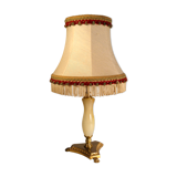 Onyx and fabric table lamp