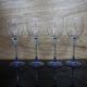 4 Luminarc red wine glasses with blue stem Azur France