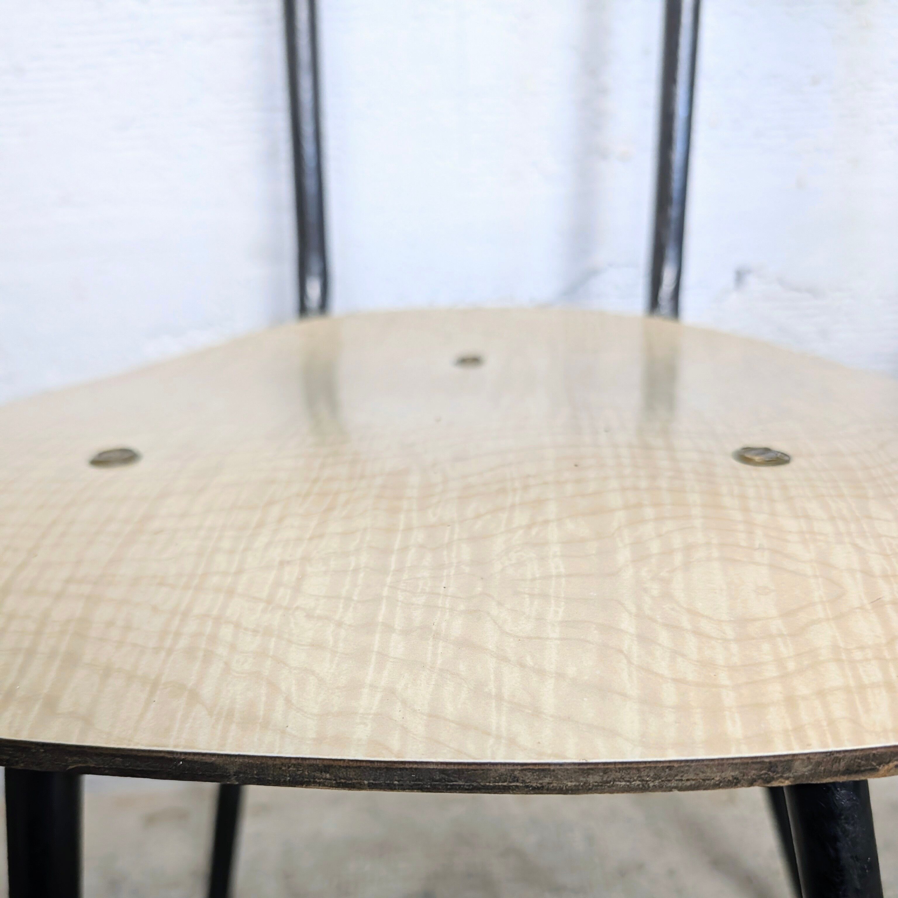 Duo de chaises formica vintage pieds compas années 60