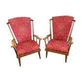 Paire fauteuils Baumann éventail