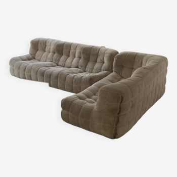 Ligne Roset Kashima sofas in beige velvet