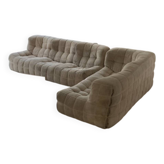 Ligne Roset Kashima sofas in beige velvet