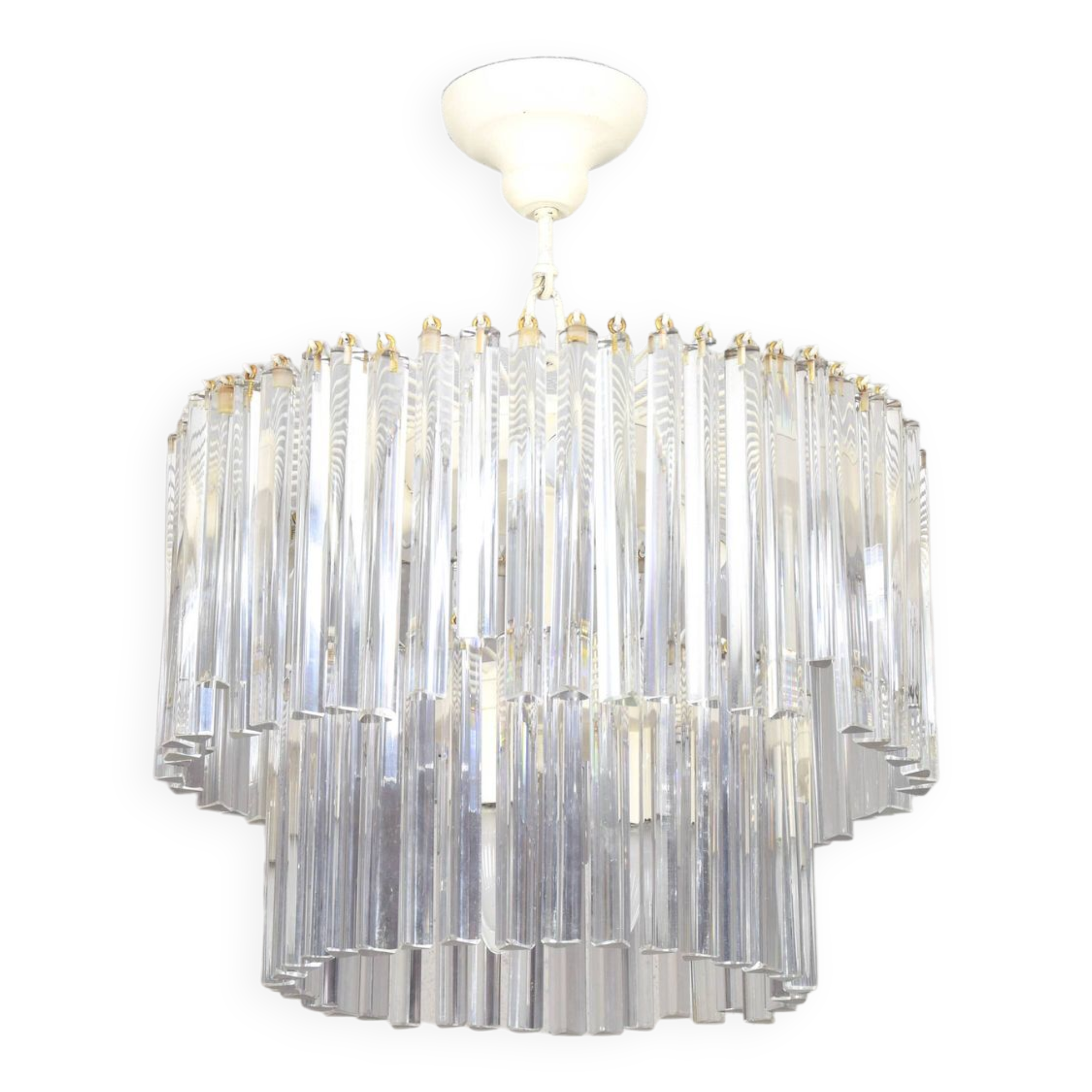 Lustre en verre années 60 venini mid century italien moderne triedri murano