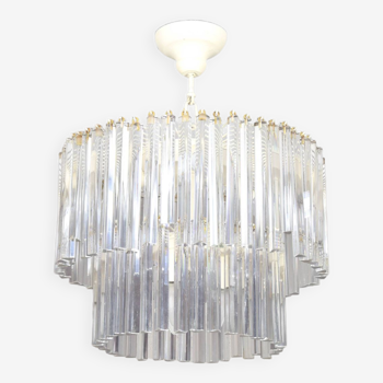 Glass chandelier 60s venini mid century italian modern triedri murano
