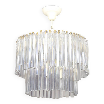 Lustre en verre années 60 venini mid century italien moderne triedri murano