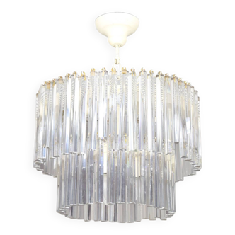 Venini mid century italian modern triedri murano glass chandelier 60s