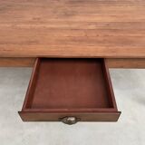 Teak farmhouse table with spindle legs