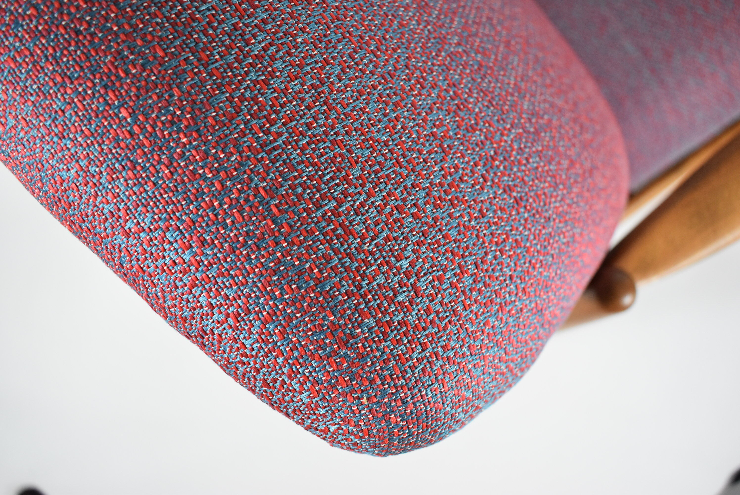 Original armchair GFM-64, 1960s, designer E. Homa, blue orange purple