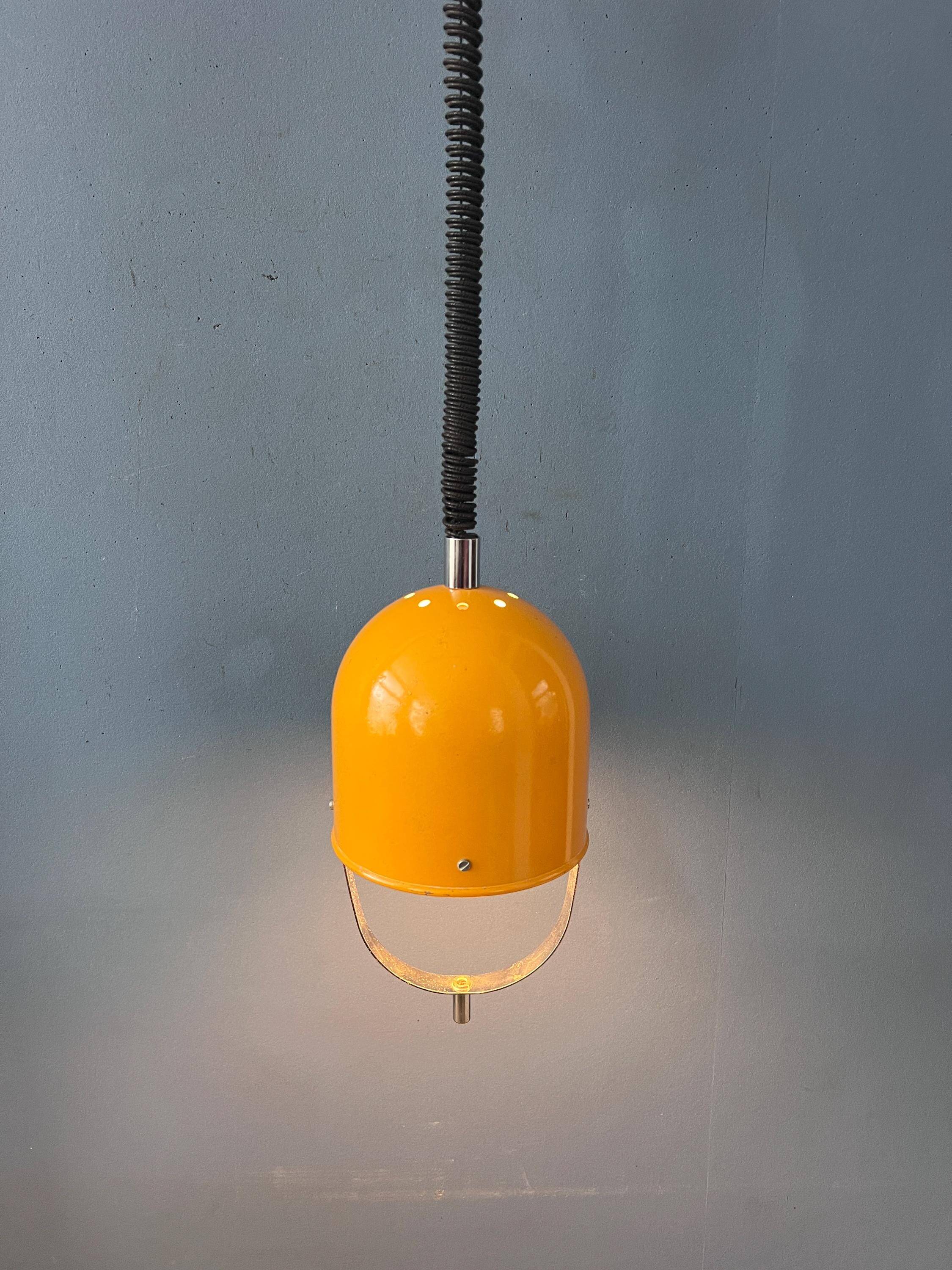 Vintage yellow Space Age suspension, Mid-Century Modern pendant lamp.