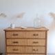 Vintage rattan chest of drawers from the 1970s.