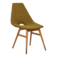 Chaise en bois et tissu ocre, c.1960