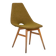 Chaise en bois et tissu ocre, c.1960
