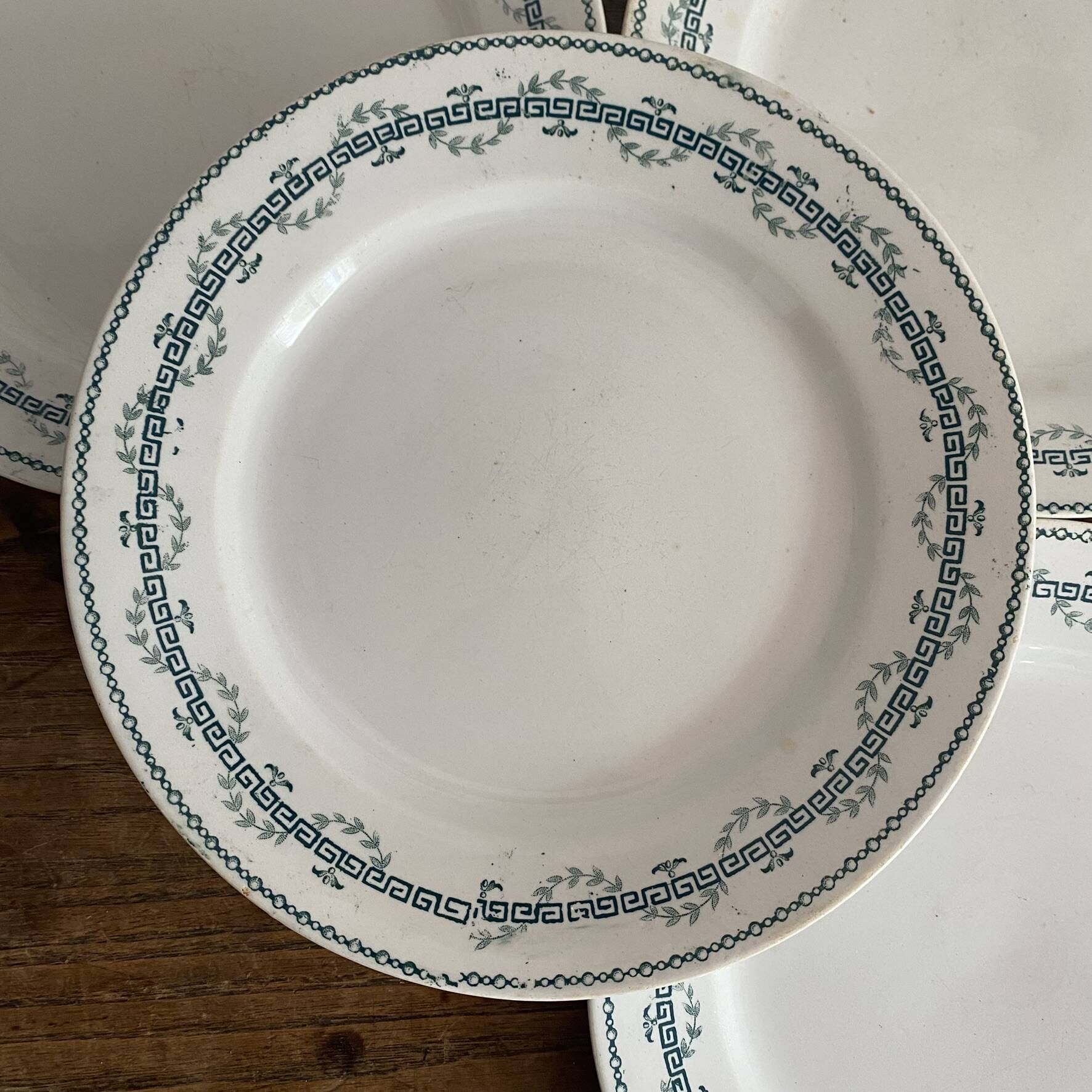 Flat plates in ironstone Gien model Austerlitz