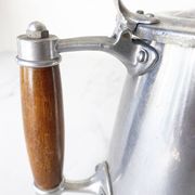 COFFEE POT in Aluminum and wood from the 1950s French Navy