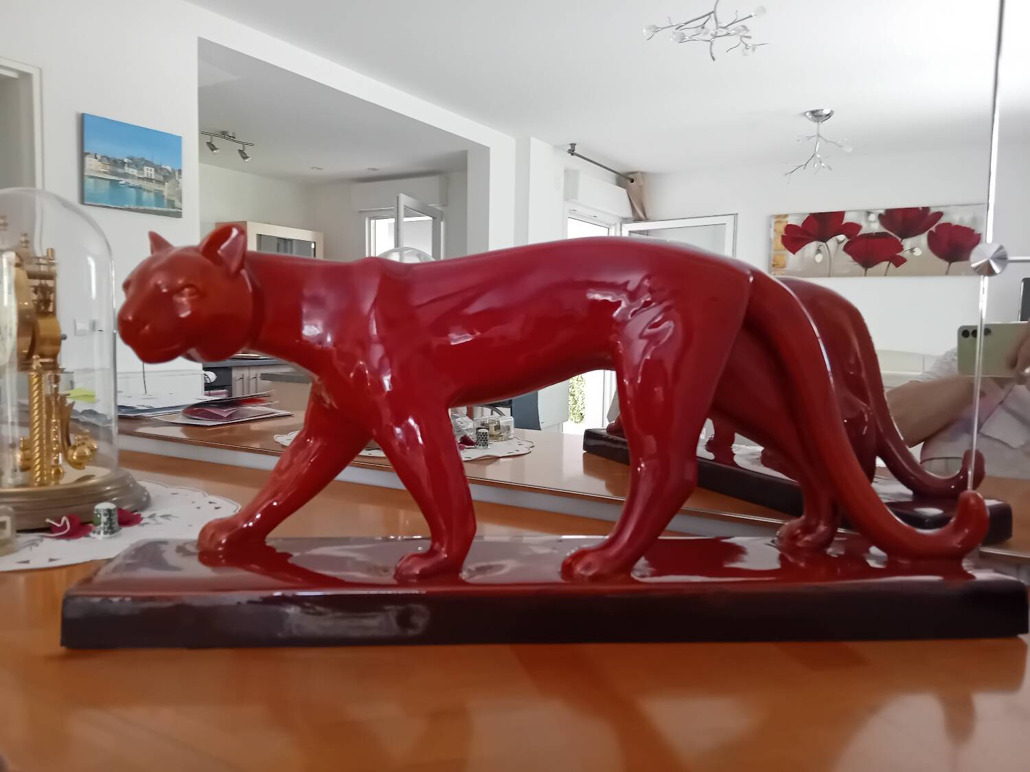 Red enameled panther