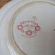 Hollow plate U et Cie Sarreguemines model Jardinière with pink flower decoration.
