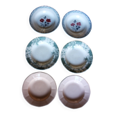 6 deep plates Fécamp Terre de Fer Marinette Rose Digoin Sarreguemines