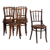 Chaises de salle à manger anciennes en bois courbé (vers 1920). Ensemble de 6 pièces n°2
