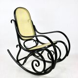 Vintage Black Rocking Chair attributed to Michael Thonet