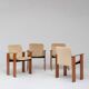 Vintage dining table set with armchairs