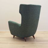 Green armchair, Italian design, 1970s, production: Italy