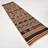 3x12 Pinstriped Kilim Runner Rug, 91x349Cm