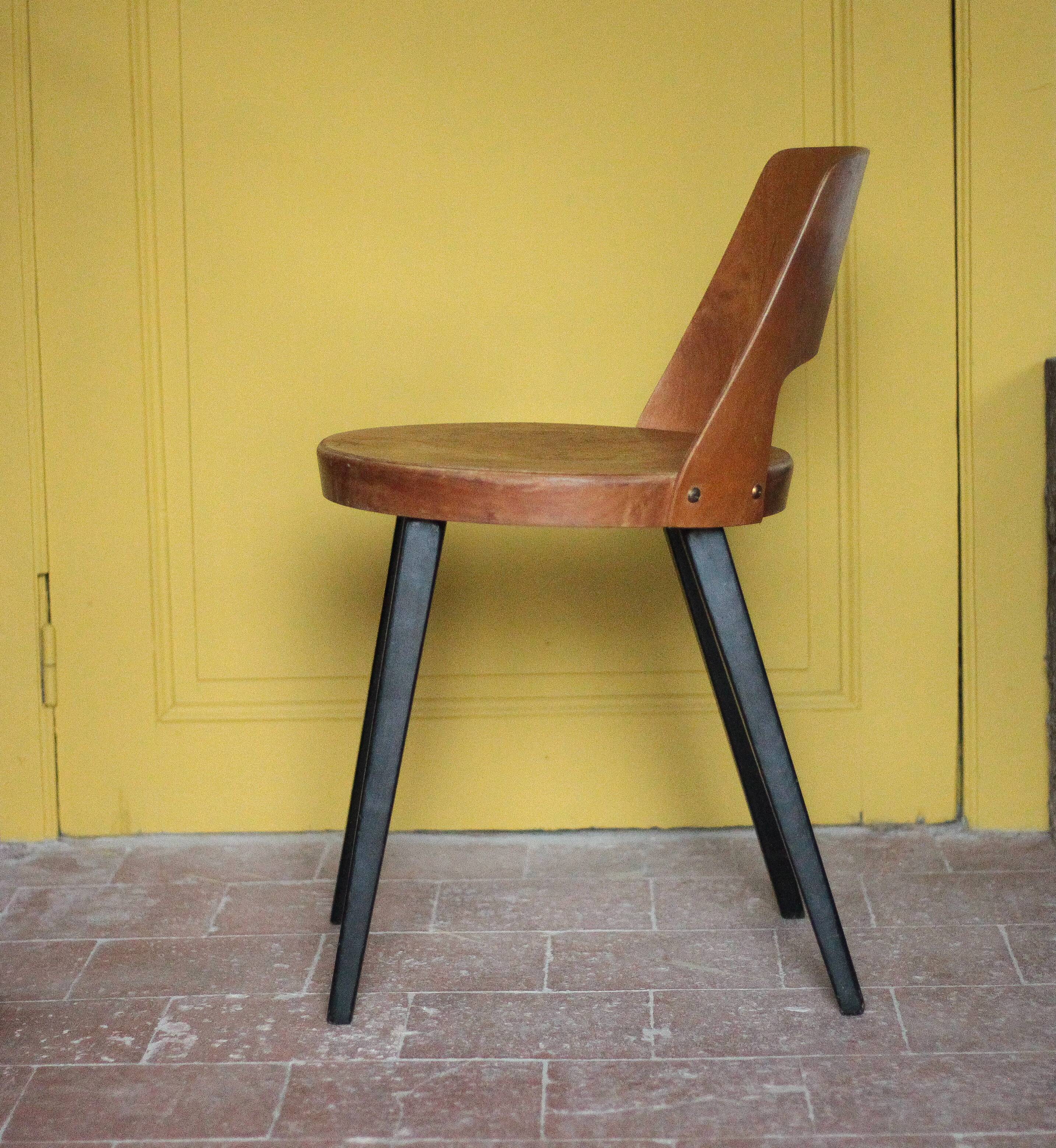 Baumann chair model Mondor, vintage wooden chair, accent chair