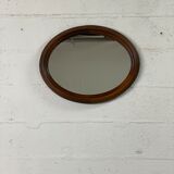 Oval wooden mirror