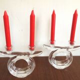 Paire de bougeoirs cristal de Vannes