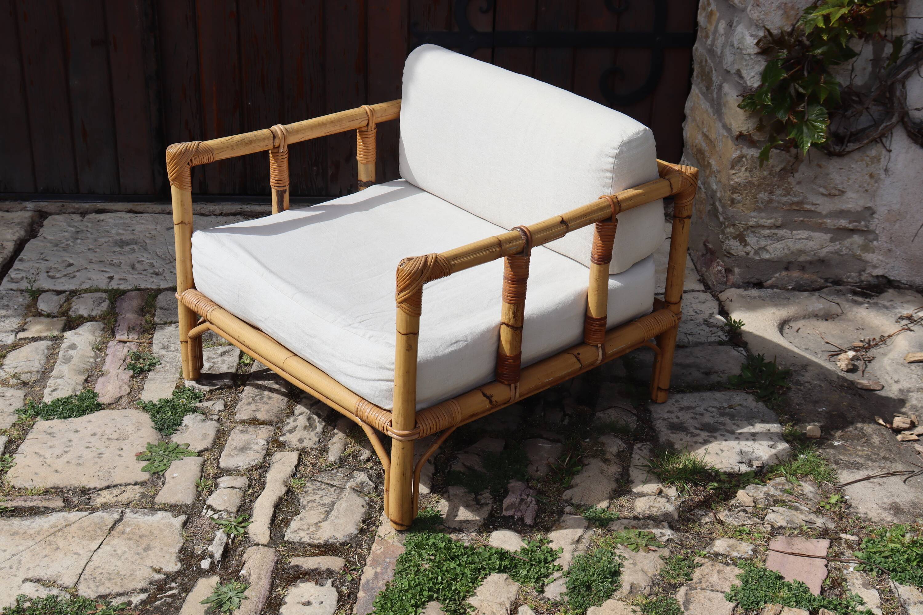 Rattan armchair Italy by Dal Vera 1970