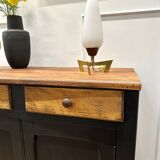Parisian black and wood sideboard