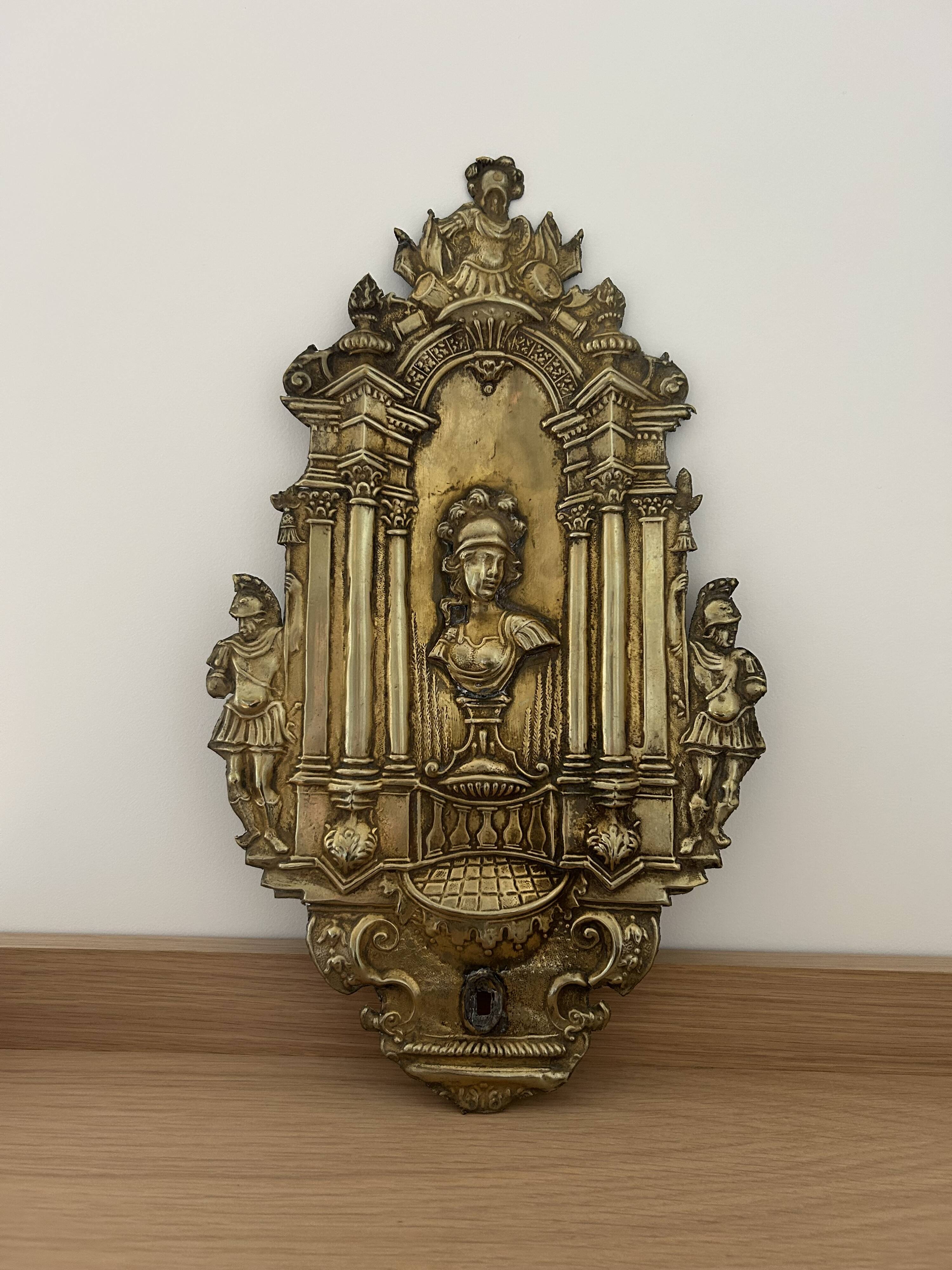 Repoussé copper decorative plaque Augsburg 18th century.