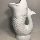 Former pitcher ceramic white shape fish decanter