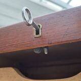 1960s, Danish office cabinet, original condition, teak wood, sliding doors, drawers inside.