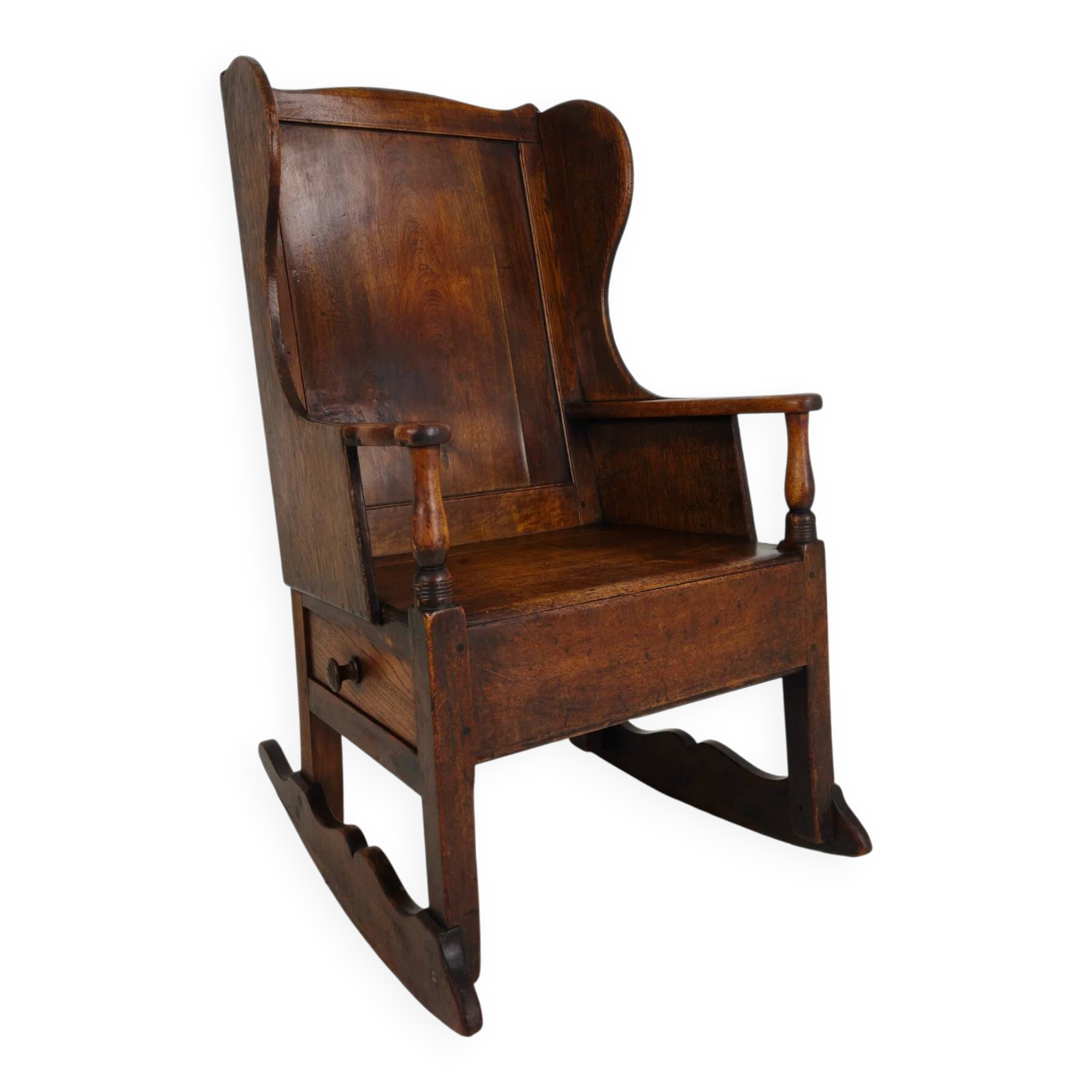 Antique lambing chair / rocking chair – ca. 1800, oak