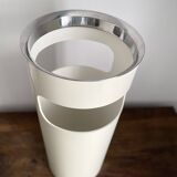 Kartell Gino Colombini white plastic umbrella stand from the 70s