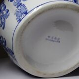 Gros pot couvert "Citrouille" Chinois céramique artisanale vintage