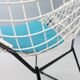 Diamond chair by Harry Bertoia in white & black metal and new blue seating