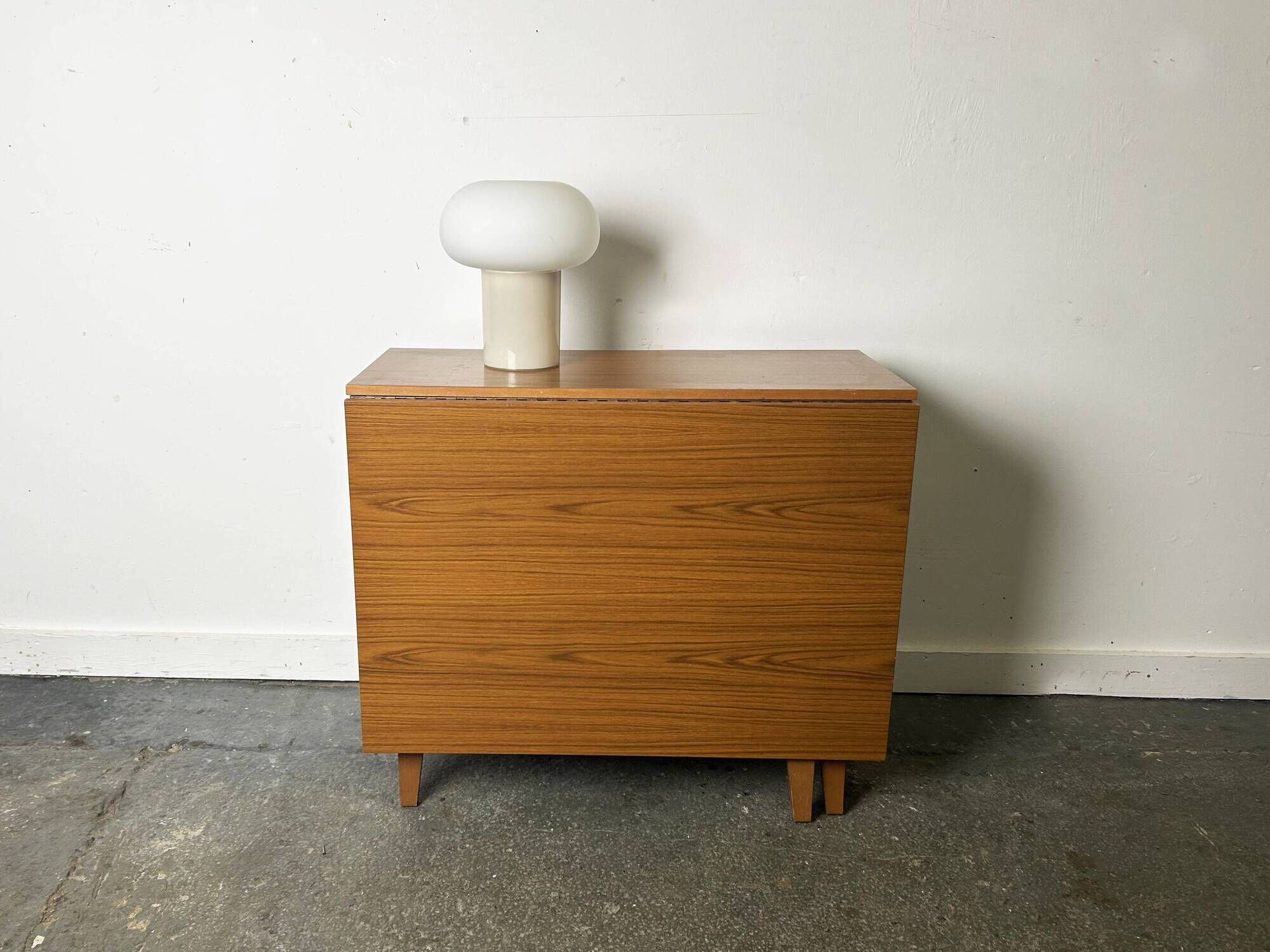 Schreiber Mid Century Vintage Teak Effect Formica Drop Leaf Gateleg Dining