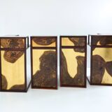Large oxidized and patinated brass bar by Isabelle and Richard Faure 1970