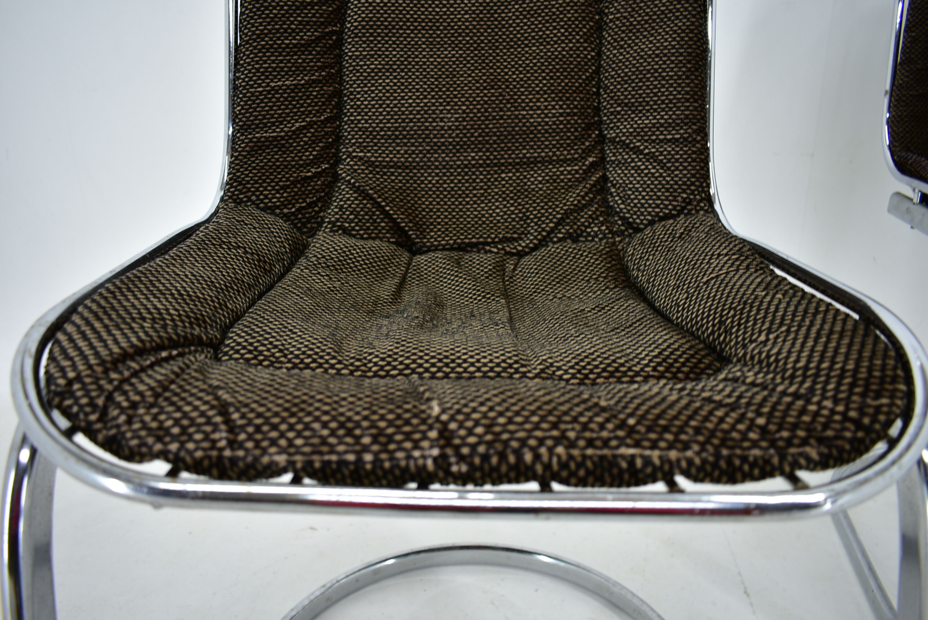 Set of four chrome dining chairs, italy, 1970s