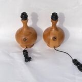 Paire de lampes de table en teck par Dyrlund, Danemark 1960s-1970s
