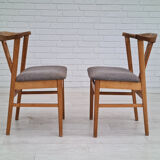 Danish design 70s, pair of dining chairs, solid oak