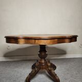 Violin table Pedestal table Napoleon III in walnut
