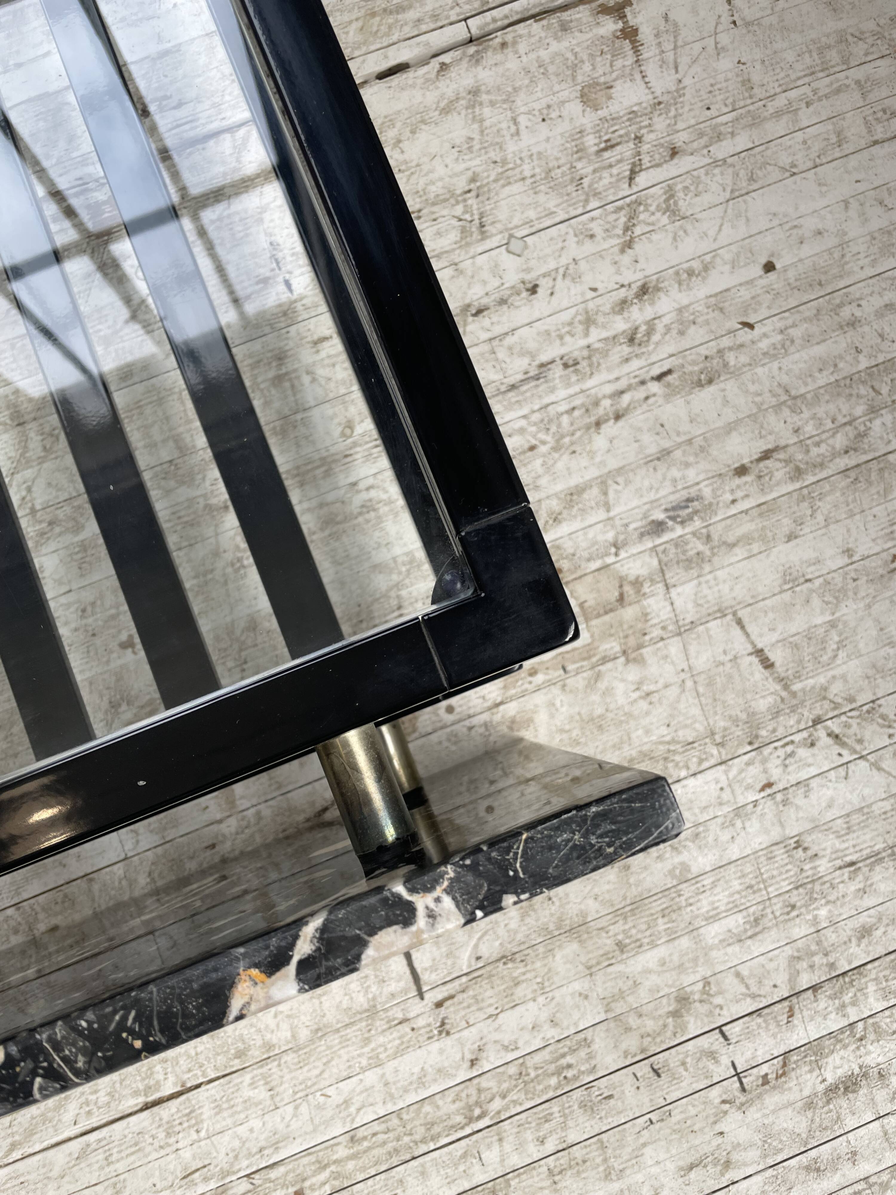 80s Italian marble and glass coffee table