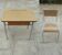 Bureau d’écolier et sa chaise assortie, année 70
