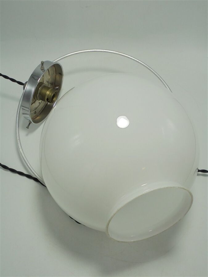 Opaline globe pendant lamp