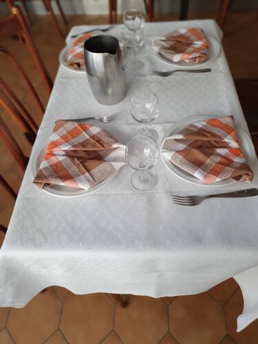 6 serviette sde table vintage à carreaux