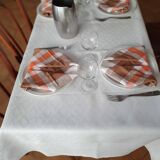 6 serviette sde table vintage à carreaux